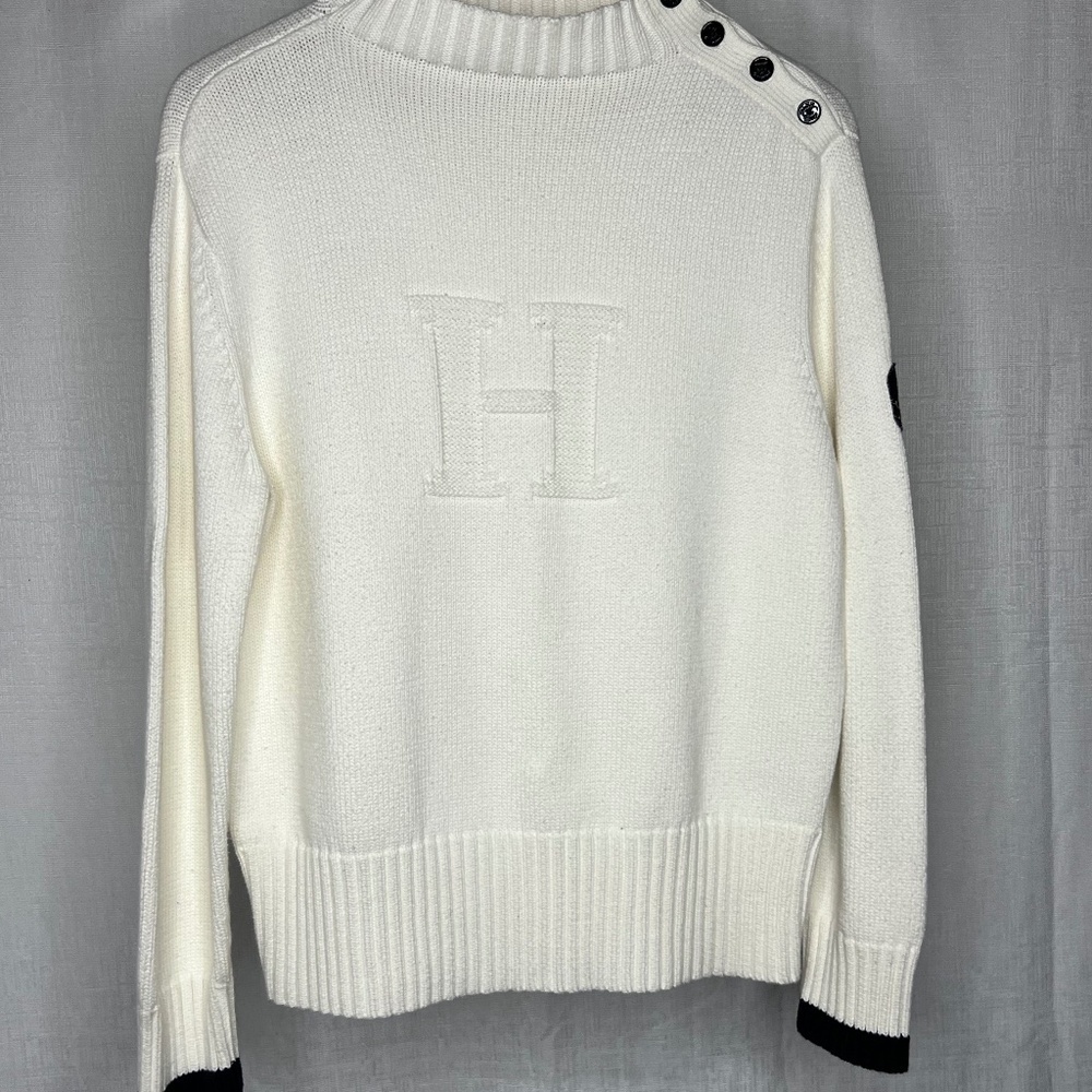 TOMMY HILFIGER WHITE KNIT SWEATER
